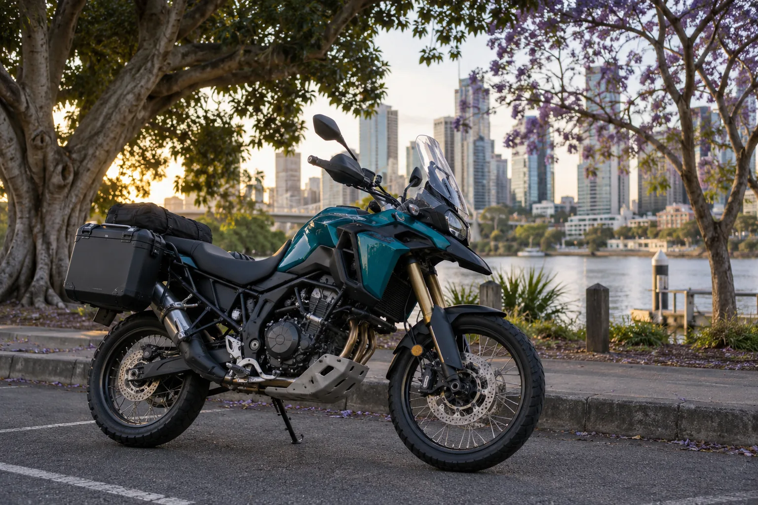 AI-generated illustrative motorcycle in an Australian setting
